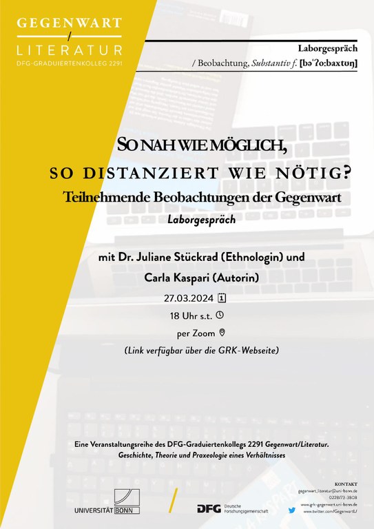 Laborgespräch_Teilnehmende Beobachtungen der Gegenwart_Plakat