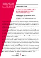 Literaturfestivals als literaturbetriebliche Praxisensembles_Flyer