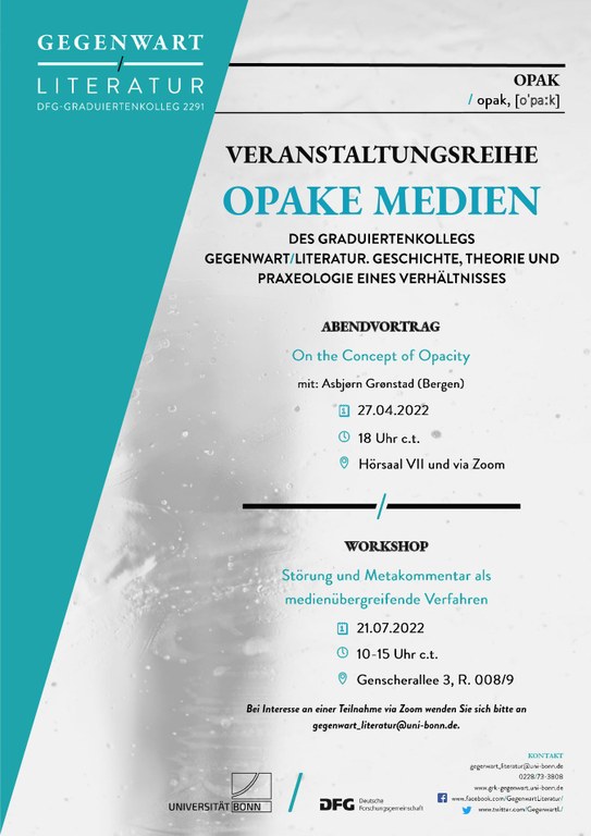 Veranstaltungsreihe Opake Medien_Plakat