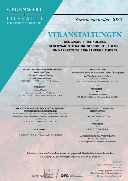 Veranstaltungsübersicht SoSe 22_Plakat